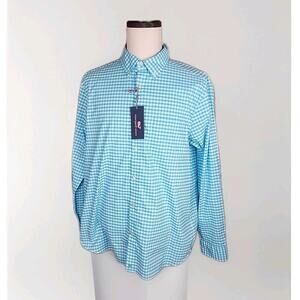 Vineyard Vines Men's Long Sleeve Gingham Button Down Shirt Performance Brrr L